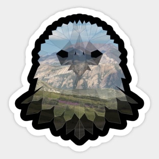 Eagle Low Poly Double Exposure Art Sticker